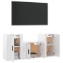 TV furniture set 3 pieces glossy white plywood by vidaXL, TV Furniture - Ref: Foro24-3188384, Price: 110,38 €, Discount: %