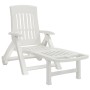 Folding sun lounger with white PP wheels by vidaXL, Loungers - Ref: Foro24-364696, Price: 107,21 €, Discount: %