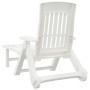 Folding sun lounger with white PP wheels by vidaXL, Loungers - Ref: Foro24-364696, Price: 107,21 €, Discount: %