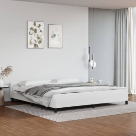 Estructura de cama cabecero cuero sintético blanco 200x200 cm de vidaXL, Camas y somieres - Ref: Foro24-347520, Precio: 123,7...