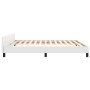 Estructura de cama cabecero cuero sintético blanco 180x200 cm de vidaXL, Camas y somieres - Ref: Foro24-347514, Precio: 149,1...