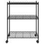 3-stöckiges Regal mit Rollen schwarz 60x35x81 cm 150 kg von vidaXL, Industrieregale - Ref: Foro24-324626, Preis: 49,02 €, Rab...