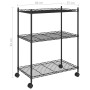 3-stöckiges Regal mit Rollen schwarz 60x35x81 cm 150 kg von vidaXL, Industrieregale - Ref: Foro24-324626, Preis: 49,02 €, Rab...