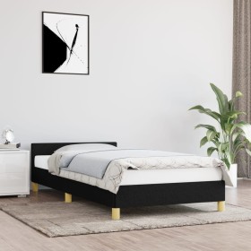 Bed frame with black fabric headboard 80x200 cm by vidaXL, Beds and slatted bases - Ref: Foro24-347369, Price: 98,97 €, Disco...