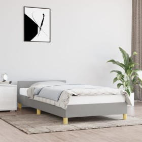 Light gray fabric bed frame with headboard 80x200 cm by vidaXL, Beds and slatted bases - Ref: Foro24-347367, Price: 101,99 €,...