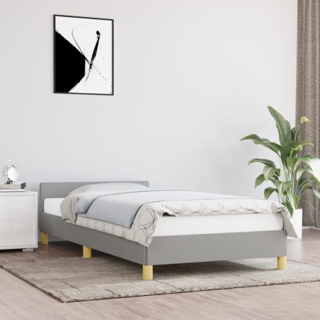 Light gray fabric bed frame with headboard 80x200 cm by vidaXL, Beds and slatted bases - Ref: Foro24-347367, Price: 102,55 €,...