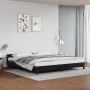 Bed frame with headboard black synthetic leather 200x200cm by vidaXL, Beds and slatted bases - Ref: Foro24-347519, Price: 123...