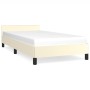 Estructura de cama con cabecero cuero sintético crema 90x200 cm de vidaXL, Camas y somieres - Ref: Foro24-347479, Precio: 88,...