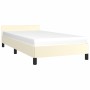 Estructura de cama con cabecero cuero sintético crema 90x200 cm de vidaXL, Camas y somieres - Ref: Foro24-347479, Precio: 88,...