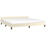 Bed frame with headboard cream synthetic leather 200x200cm by vidaXL, Beds and slatted bases - Ref: Foro24-347521, Price: 113...