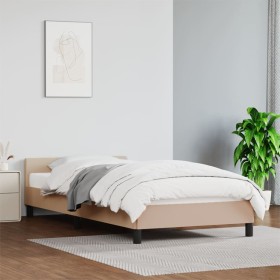 Cappuccino synthetic leather headboard bed frame 80x200cm by vidaXL, Beds and slatted bases - Ref: Foro24-347470, Price: 96,3...