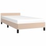 Cappuccino synthetic leather headboard bed frame 80x200cm by vidaXL, Beds and slatted bases - Ref: Foro24-347470, Price: 99,5...