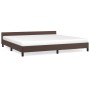 Estructura de cama cabecero cuero sintético marrón 200x200 cm de vidaXL, Camas y somieres - Ref: Foro24-347522, Precio: 123,9...