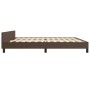 Estructura de cama cabecero cuero sintético marrón 200x200 cm de vidaXL, Camas y somieres - Ref: Foro24-347522, Precio: 125,7...