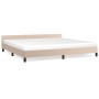 Estructura de cama cabecero cuero sintético capuchino 200x200cm de vidaXL, Camas y somieres - Ref: Foro24-347524, Precio: 125...