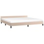 Estructura de cama cabecero cuero sintético capuchino 200x200cm de vidaXL, Camas y somieres - Ref: Foro24-347524, Precio: 125...