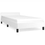 Estructura de cama cabecero cuero sintético blanco 100x200 cm de vidaXL, Camas y somieres - Ref: Foro24-347484, Precio: 106,4...