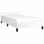 Estructura de cama cabecero cuero sintético blanco 100x200 cm de vidaXL, Camas y somieres - Ref: Foro24-347484, Precio: 106,4...