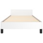 Estructura de cama cabecero cuero sintético blanco 100x200 cm de vidaXL, Camas y somieres - Ref: Foro24-347484, Precio: 106,4...