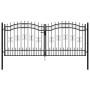 Black coated steel spear point fence gate 305x173cm by vidaXL, garden gates - Ref: Foro24-151096, Price: 398,40 €, Discount: %