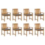 Garden chairs with cushions 8 pcs solid acacia wood by vidaXL, Garden chairs - Ref: Foro24-3078194, Price: 533,99 €, Discount: %