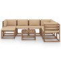 Juego de muebles de jardín 8 piezas con cojines beige de vidaXL, Conjuntos de jardín - Ref: Foro24-3067527, Precio: 512,99 €,...