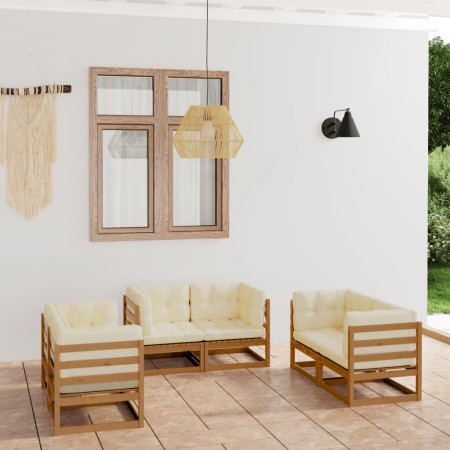 6-piece garden furniture set with solid pine wood cushions by vidaXL, Garden sets - Ref: Foro24-3076492, Price: 726,99 €, Dis...