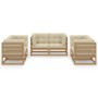 6-piece garden furniture set with solid pine wood cushions by vidaXL, Garden sets - Ref: Foro24-3076492, Price: 725,72 €, Dis...