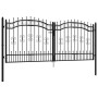 Black coated steel spear point fence gate 305x173cm by vidaXL, garden gates - Ref: Foro24-151096, Price: 398,40 €, Discount: %