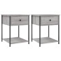 Mesita de noche 2 uds madera ingeniería gris Sonoma 44x45x58 cm de vidaXL, Mesitas de noche - Ref: Foro24-825850, Precio: 76,...