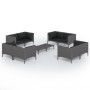 Set muebles jardín 9 pzas y cojines ratán sintético gris oscuro de vidaXL, Conjuntos de jardín - Ref: Foro24-3099809, Precio:...