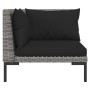 Set muebles jardín 9 pzas y cojines ratán sintético gris oscuro de vidaXL, Conjuntos de jardín - Ref: Foro24-3099809, Precio:...