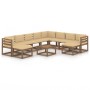 11-piece garden furniture set with beige cushions by vidaXL, Garden sets - Ref: Foro24-3067575, Price: 738,37 €, Discount: %