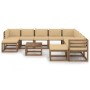 11-piece garden furniture set with beige cushions by vidaXL, Garden sets - Ref: Foro24-3067575, Price: 738,99 €, Discount: %