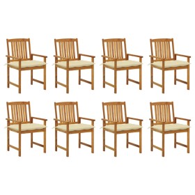 Garden chairs with cushions 8 pcs solid acacia wood by vidaXL, Garden chairs - Ref: Foro24-3078195, Price: 564,56 €, Discount: %