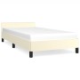 Bed frame with headboard cream synthetic leather 90x190 cm by vidaXL, Beds and slatted bases - Ref: Foro24-347473, Price: 99,...