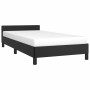 Bed frame with headboard black synthetic leather 90x200 cm by vidaXL, Beds and slatted bases - Ref: Foro24-347477, Price: 102...