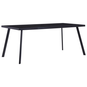 Black tempered glass dining table 160x80x75 cm by vidaXL, Kitchen and dining tables - Ref: Foro24-281874, Price: 156,96 €, Di...