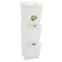 Cubos de basura apilables 3 uds polipropileno blanco 75 L de vidaXL, Cubos de la basura y papeleras - Ref: Foro24-152199, Pre...