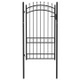 Fence gate with black steel spikes 100x175 cm by vidaXL, garden gates - Ref: Foro24-146381, Price: 207,99 €, Discount: %