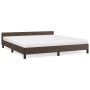 Estructura de cama cabecero cuero sintético marrón 180x200 cm de vidaXL, Camas y somieres - Ref: Foro24-347516, Precio: 143,8...