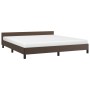 Estructura de cama cabecero cuero sintético marrón 180x200 cm de vidaXL, Camas y somieres - Ref: Foro24-347516, Precio: 143,8...