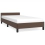 Estructura de cama cabecero cuero sintético marrón 100x200 cm de vidaXL, Camas y somieres - Ref: Foro24-347486, Precio: 102,6...