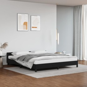 Bed frame with headboard black synthetic leather 180x200cm by vidaXL, Beds and slatted bases - Ref: Foro24-347513, Price: 151...