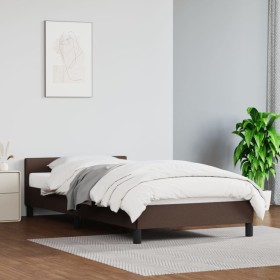 Bed frame with headboard brown synthetic leather 80x200cm by vidaXL, Beds and slatted bases - Ref: Foro24-347468, Price: 92,9...