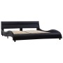 Bed frame with LED in black synthetic leather 140x200 cm by vidaXL, Beds and slatted bases - Ref: Foro24-285669, Price: 293,2...