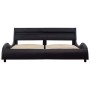 Bed frame with LED in black synthetic leather 140x200 cm by vidaXL, Beds and slatted bases - Ref: Foro24-285669, Price: 293,2...