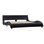 Bed frame with LED in black synthetic leather 140x200 cm by vidaXL, Beds and slatted bases - Ref: Foro24-285669, Price: 293,2...