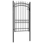 Fence gate with black steel spikes 100x175 cm by vidaXL, garden gates - Ref: Foro24-146381, Price: 207,99 €, Discount: %