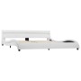 Bed frame with LED in white synthetic leather 180x200 cm by vidaXL, Beds and slatted bases - Ref: Foro24-285677, Price: 302,4...